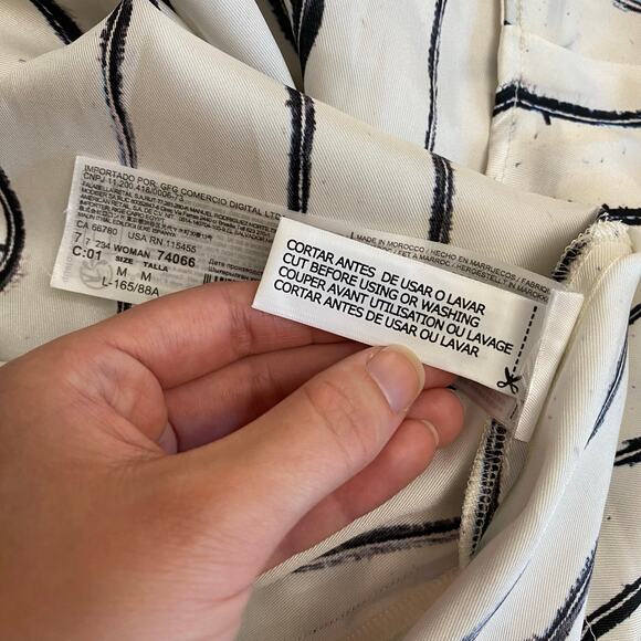 Mango NWOT Striped Wrap Blouse Womens Size 6 White Business‎ Preppy - Picture 9 of 10